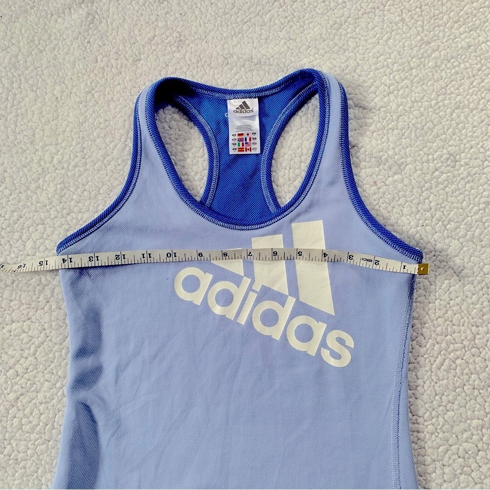 Adidas Light Blue Racerback Tank with White Logo - Picture 5 of 6